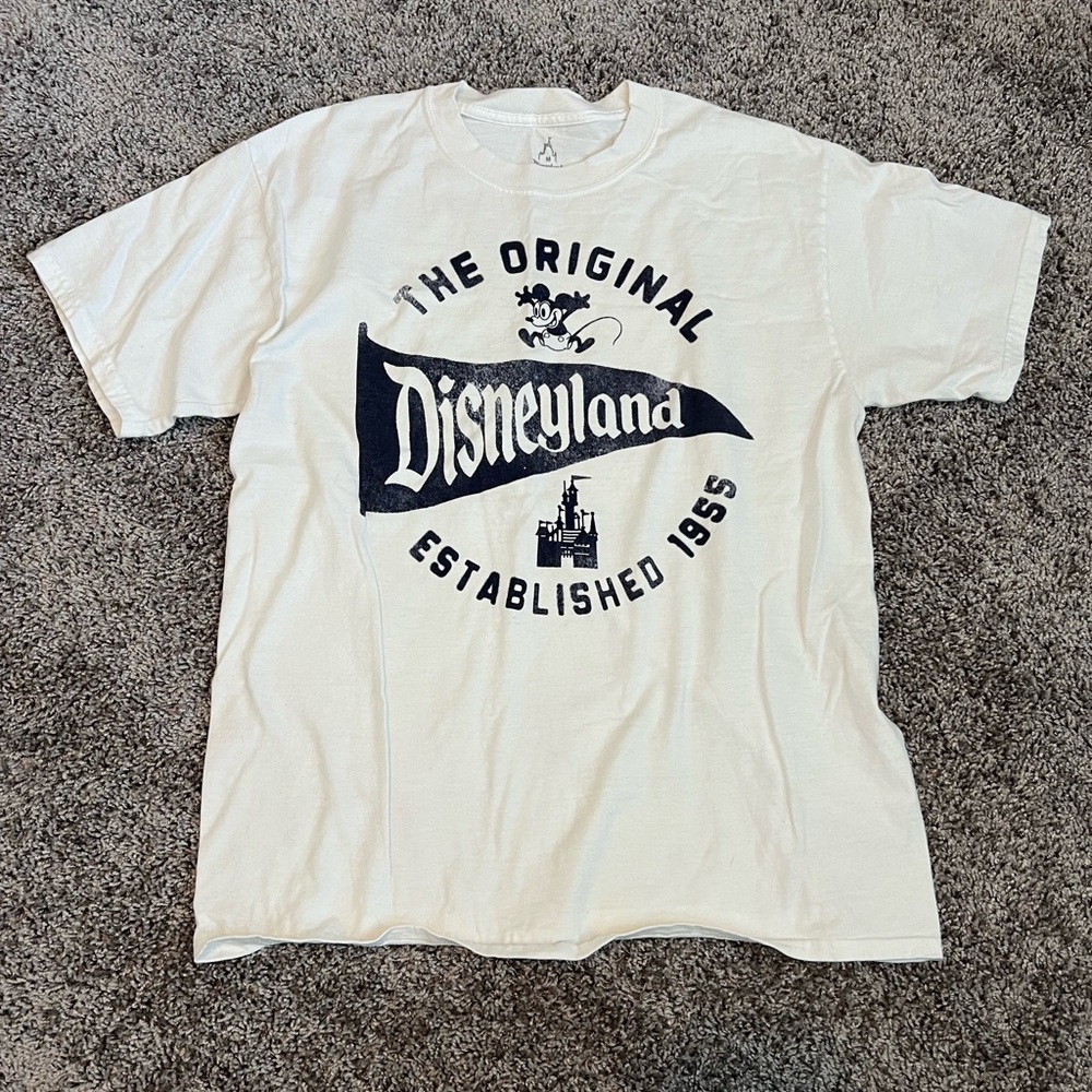White Disneyland Short Sleeve Tee with Vintage Graphic